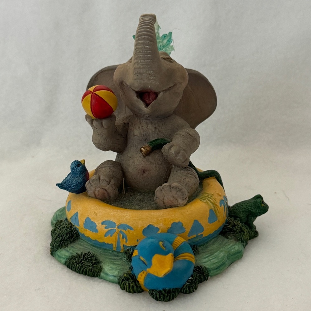 Peanut Pals by Tom Newsom Elephant Sculpture Having a Ball 1996‎
